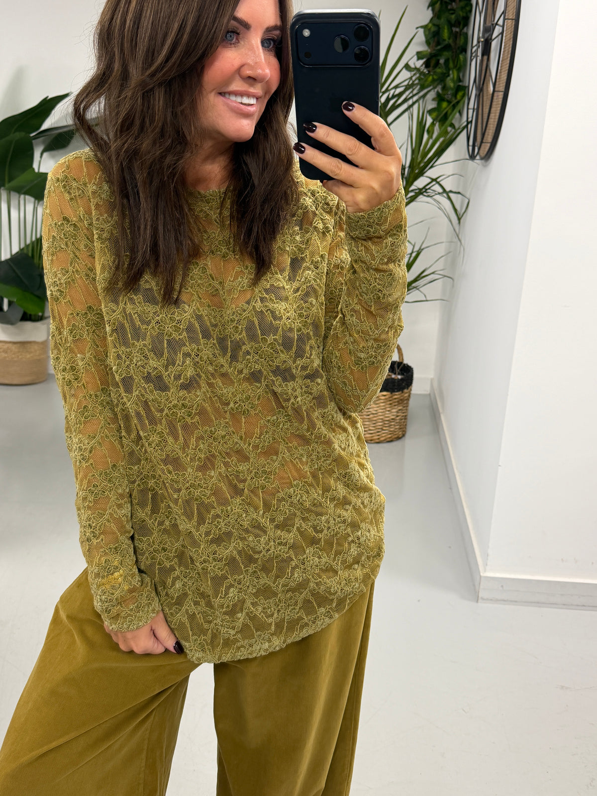The Luna Lace Mesh - Olive (Size 10-16)