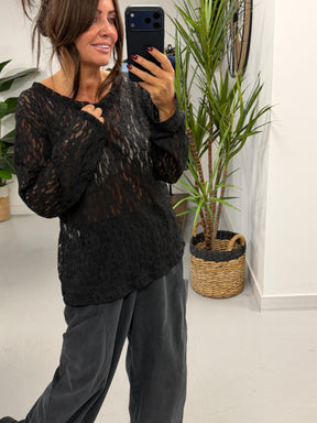 The Lace Mesh - Black (Size 12-18)