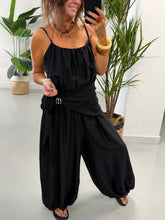 Wrap Crinkle Balloon Jumpsuit Black 10-16