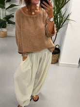 Linen Blend Boxy Top - Tobacco