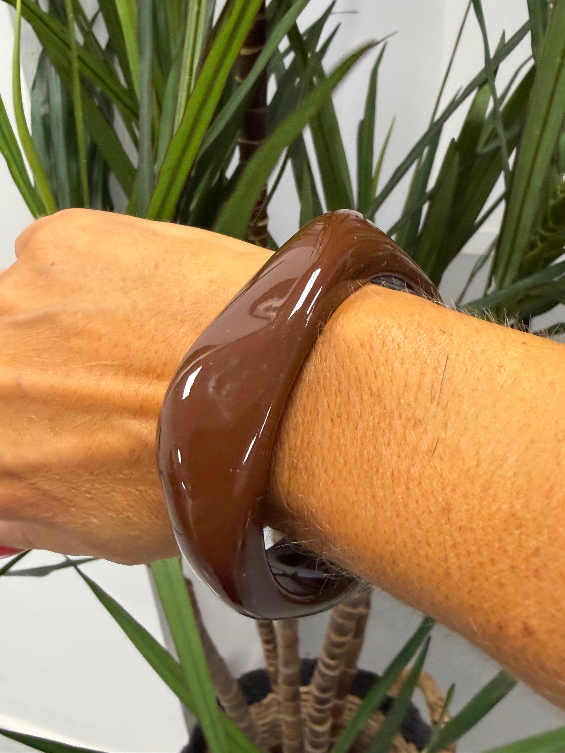 Misshaped Resin Dark Chocolate Bangle