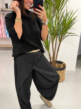Button Wrap Trousers - Black