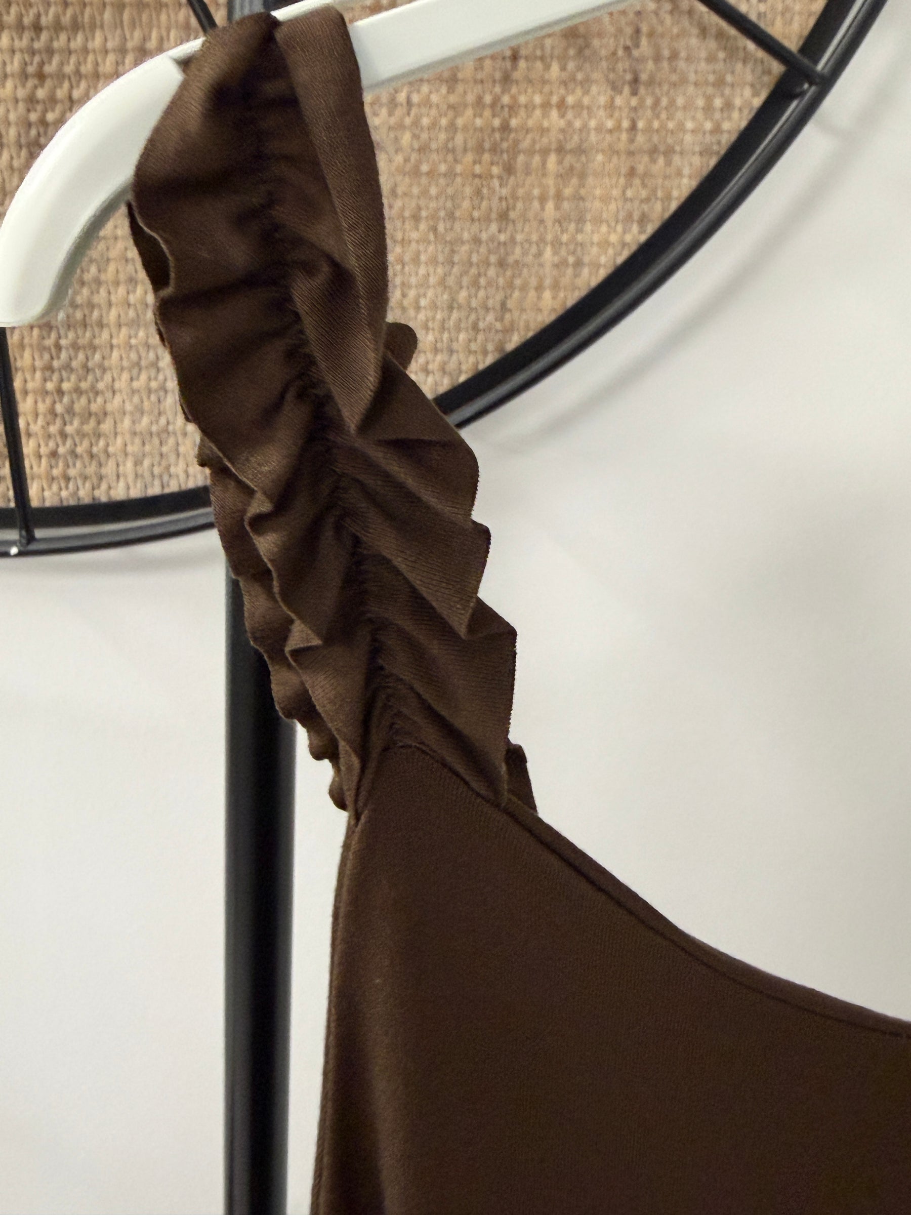 Ruched Vest - Chocolate