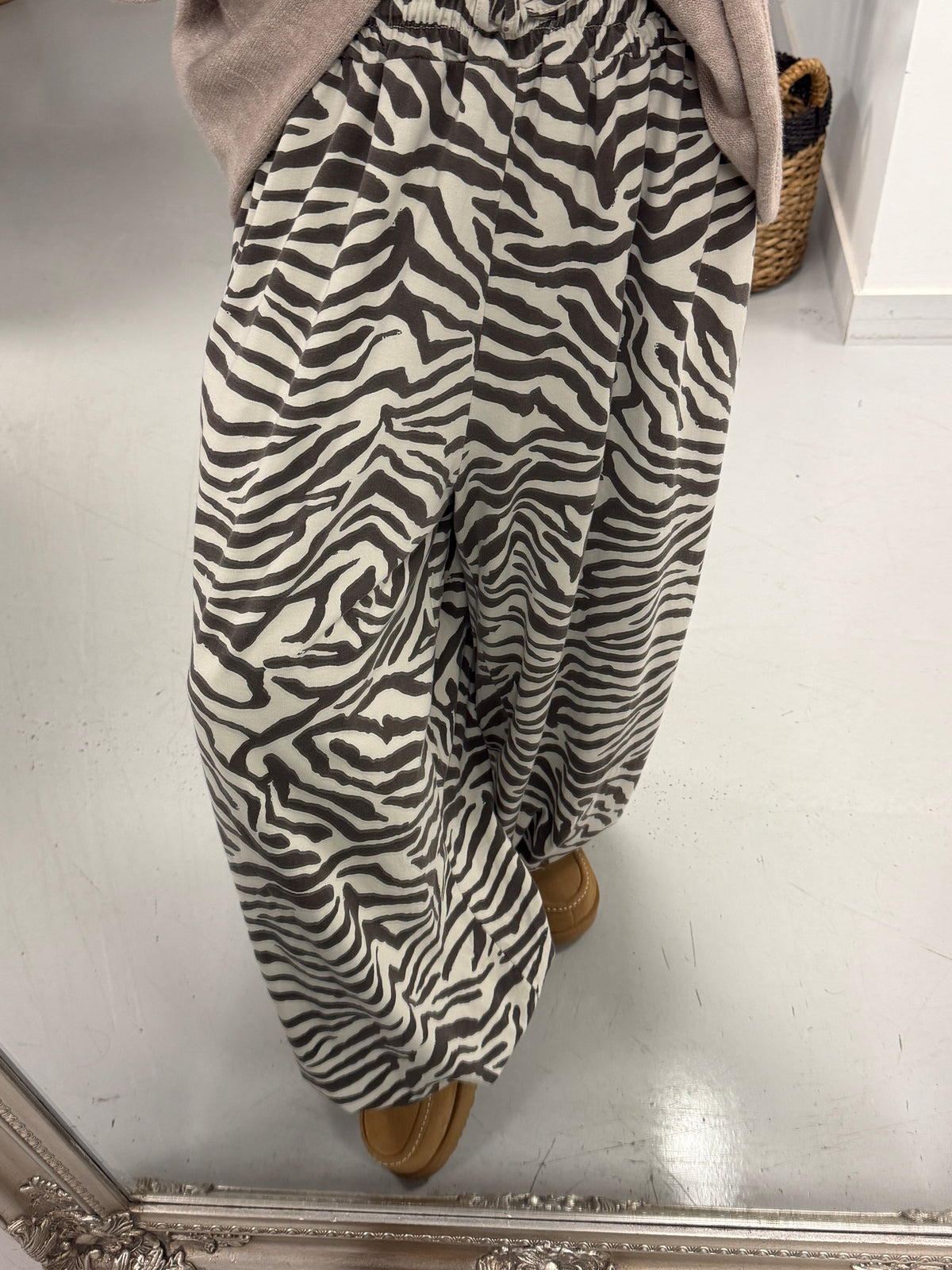 Zebra Balloon Joggers Cream/Chocolate (Size 12-20)