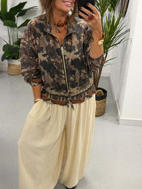 Lightweight Camo Jacket - Chocolate Size 2