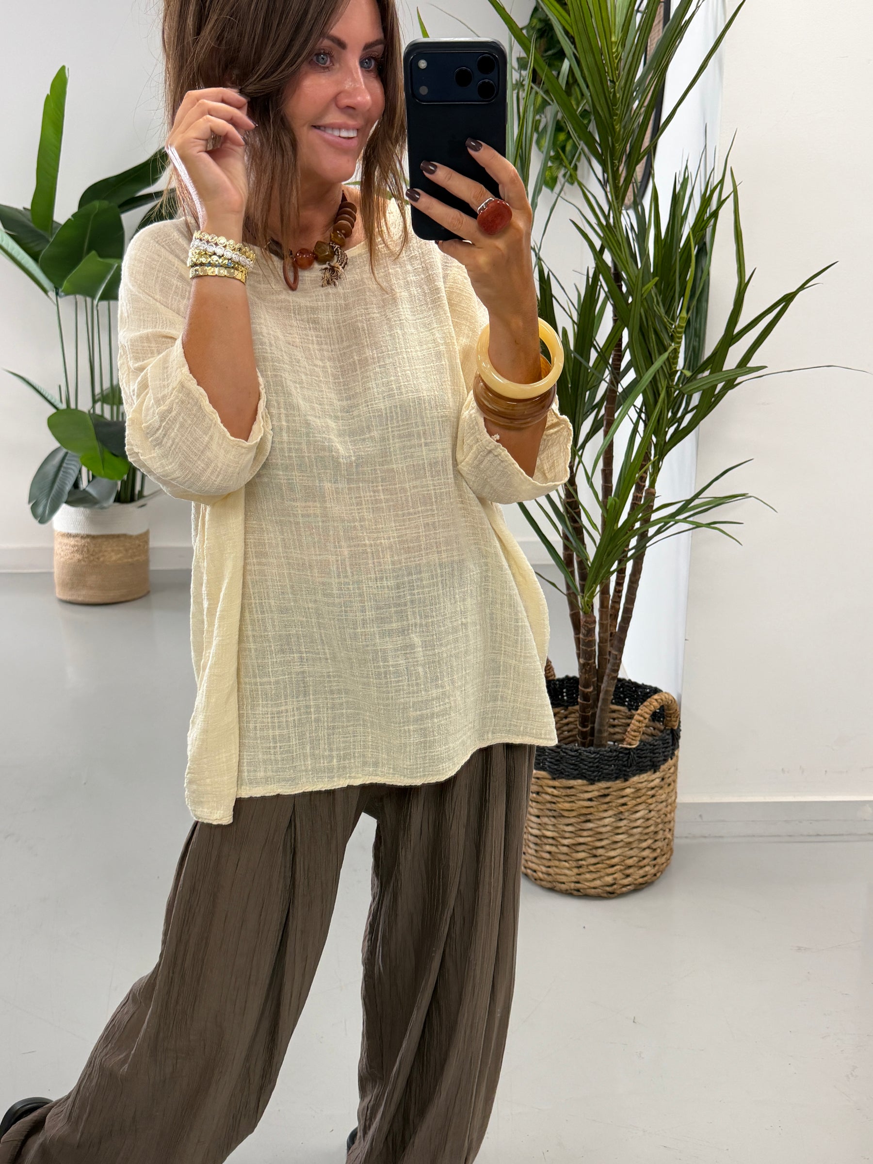 Basic Cotton Top - Buttercream Size 2