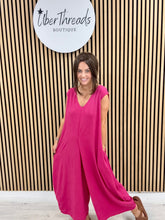 The Tamzin Crop Leg Jumpsuit - Cerise
