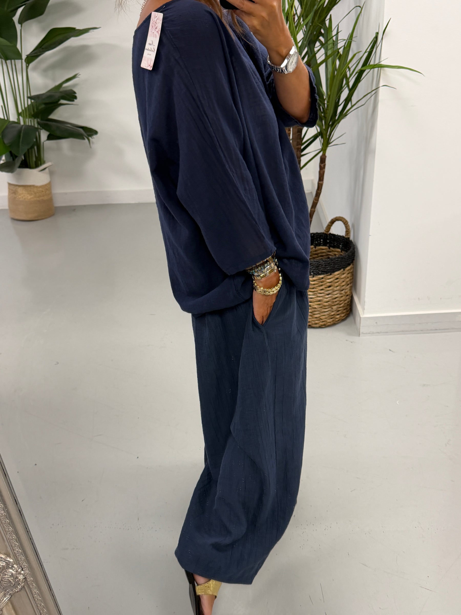 Basic Cotton Top - Navy