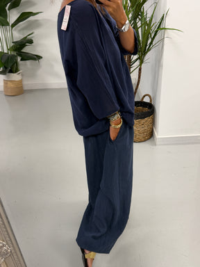 Basic Cotton Top - Navy