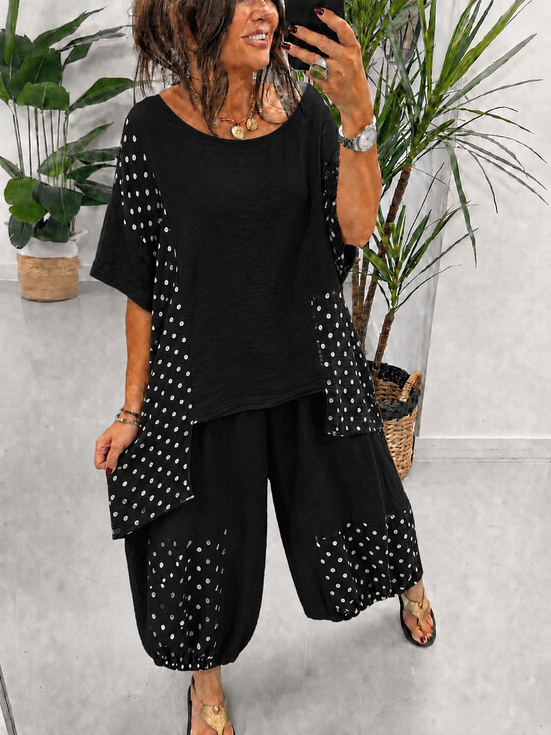 Dottie Linen Mix Trousers - Black