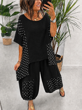 Dottie Linen Mix Trousers - Black