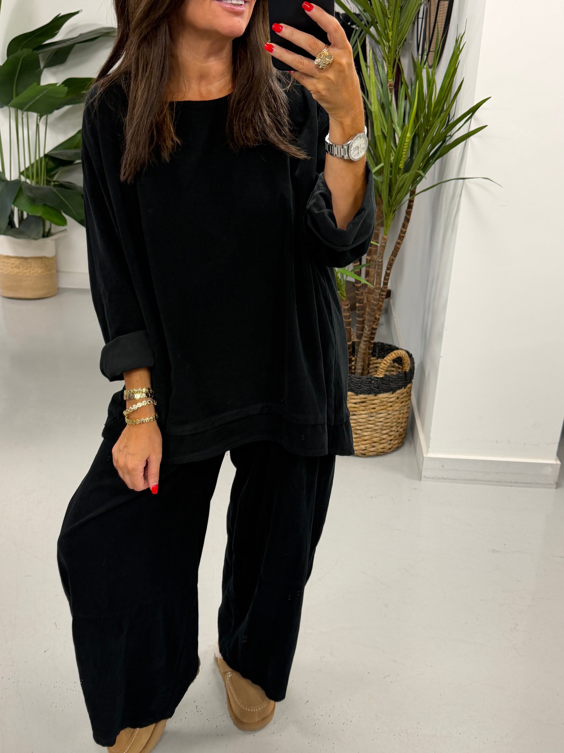 The Needlecord Tunic - Black