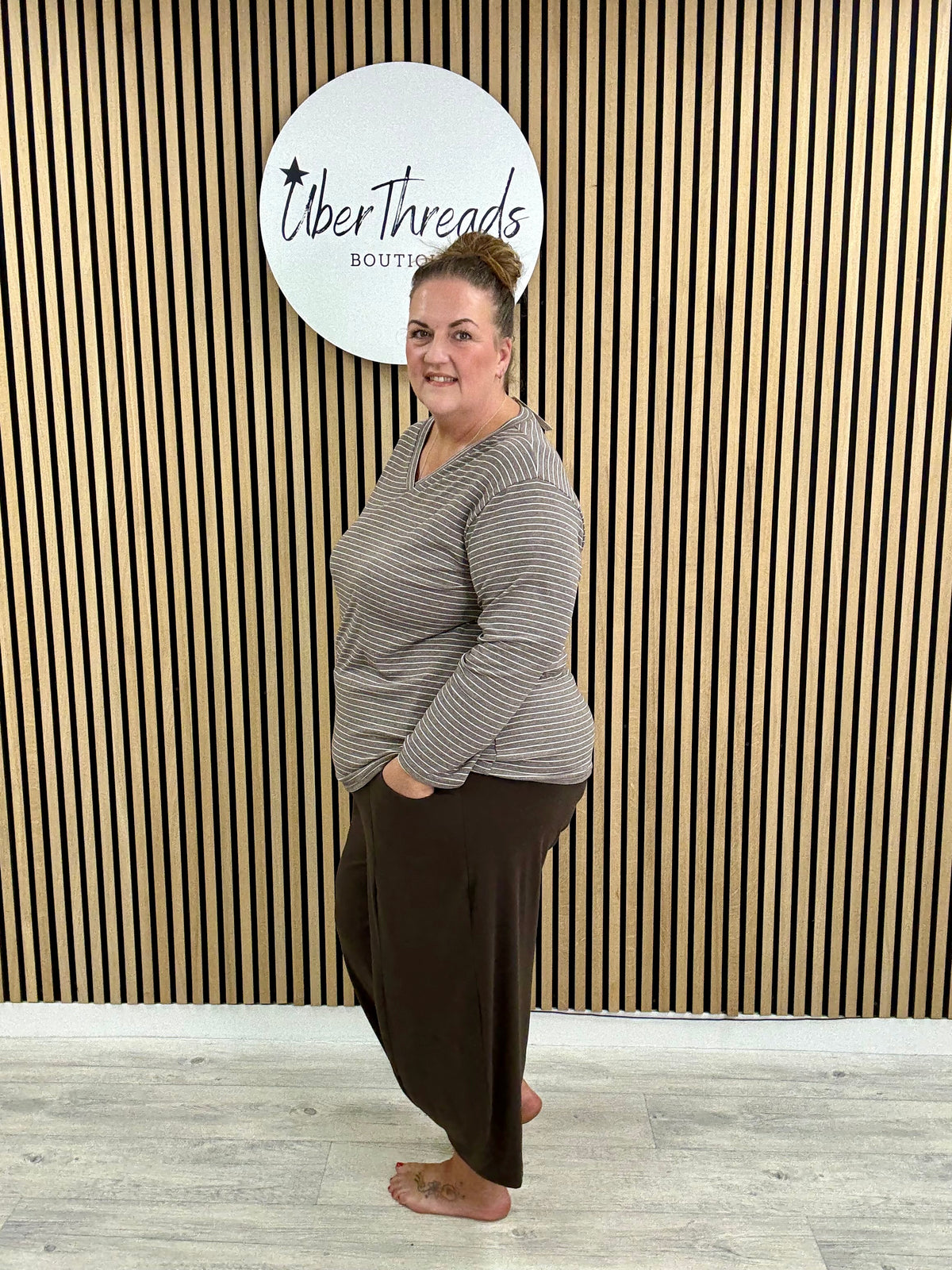 The Stripe Soft Knit (plus) - Taupe