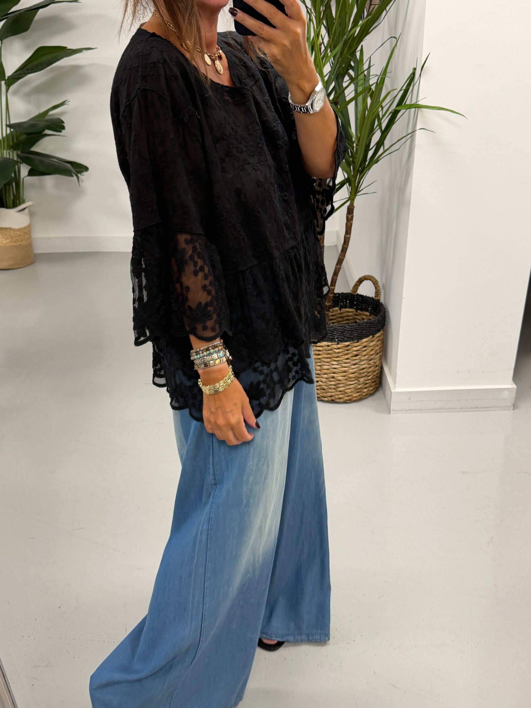 Seville Lace Tunic - Black
