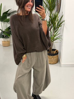 The Brooklyn Barrel Needlecord Joggers - Taupe (Size 10-18)
