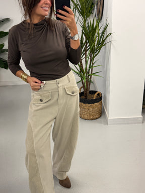 The Hampstead Hybrid Barrel Trousers - Cream (Size 12-16)