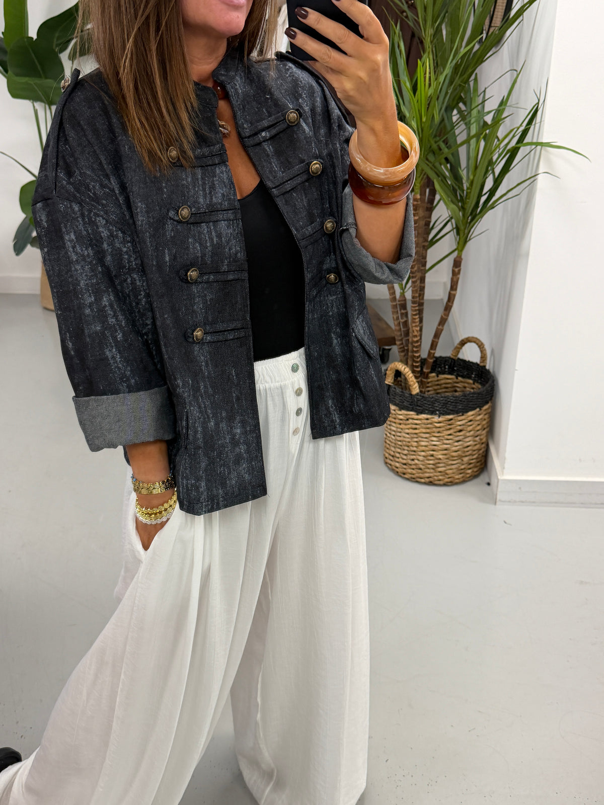 Zeta Otto Denim Military Jacket
