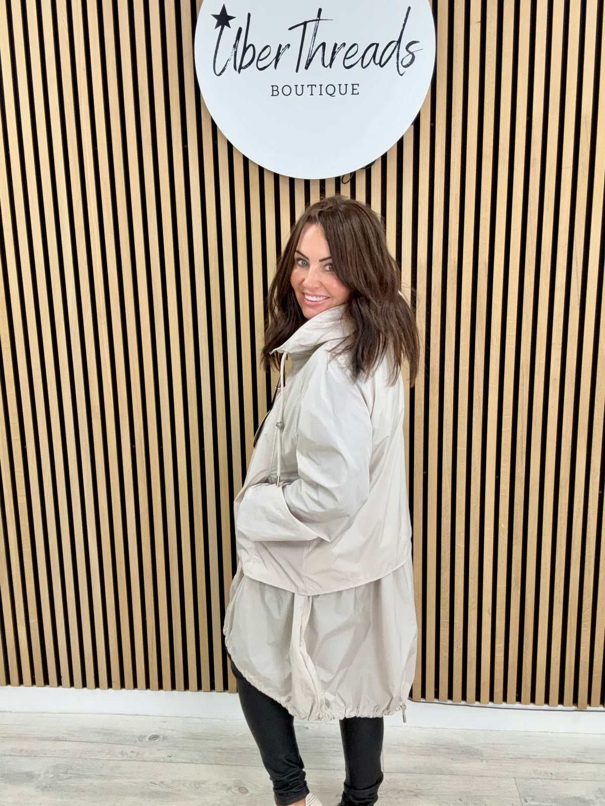 Fly Double Layer Hi Lo Jacket - Cream
