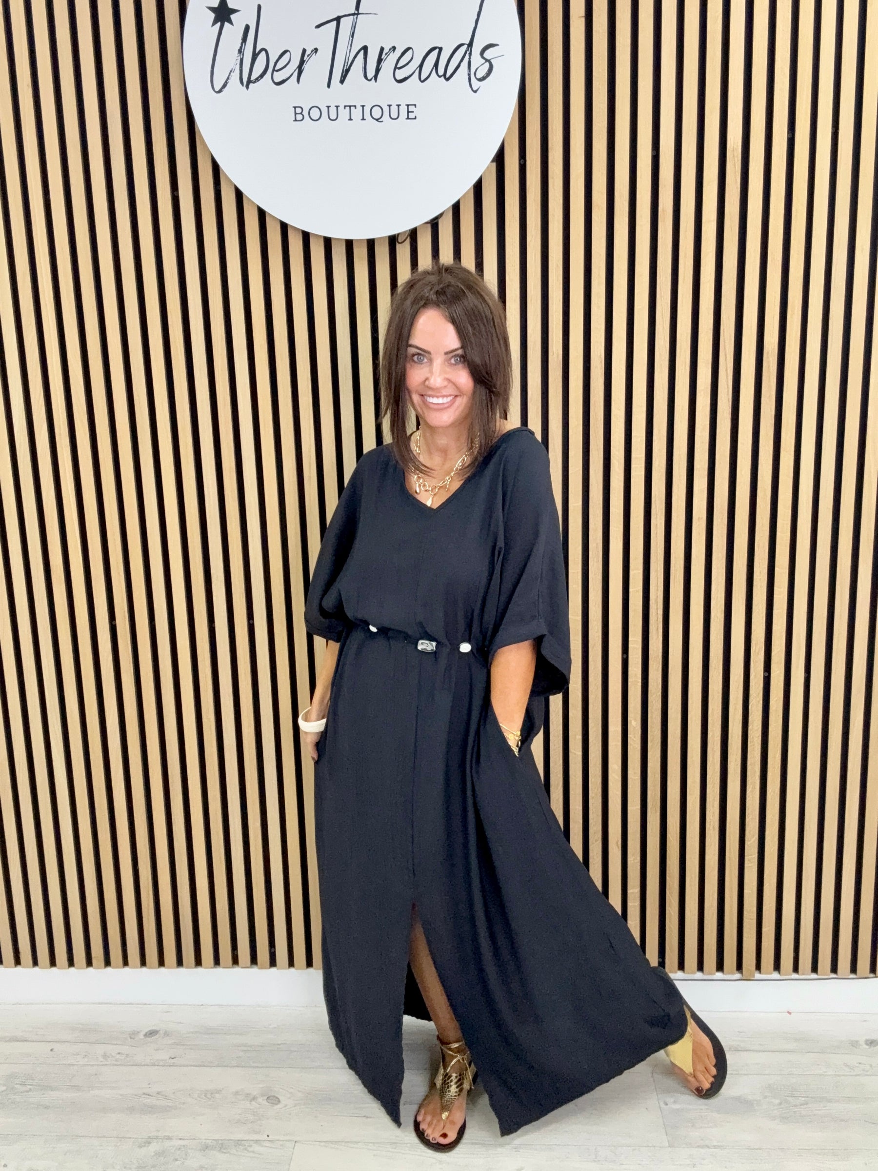 The Bondi Sands Split Dress - Black