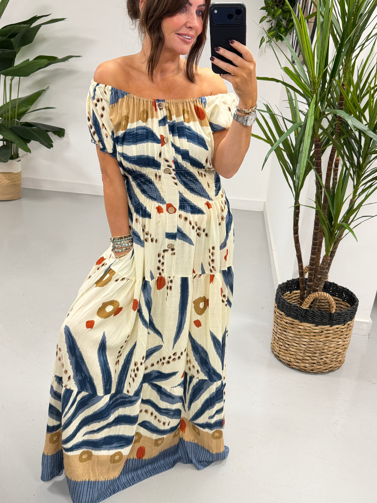 The Tribal Button Maxi - Denim