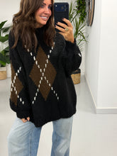 The Argyle Rustic Soft Knit - Black (Size 10-18)