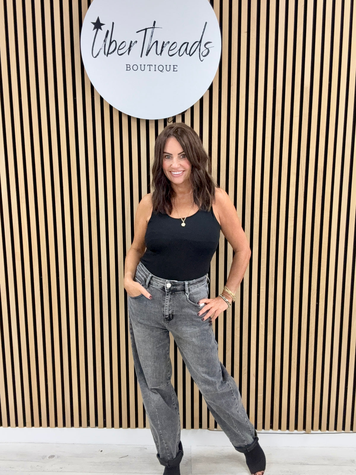 Redberry Barrel Jeans - Grey