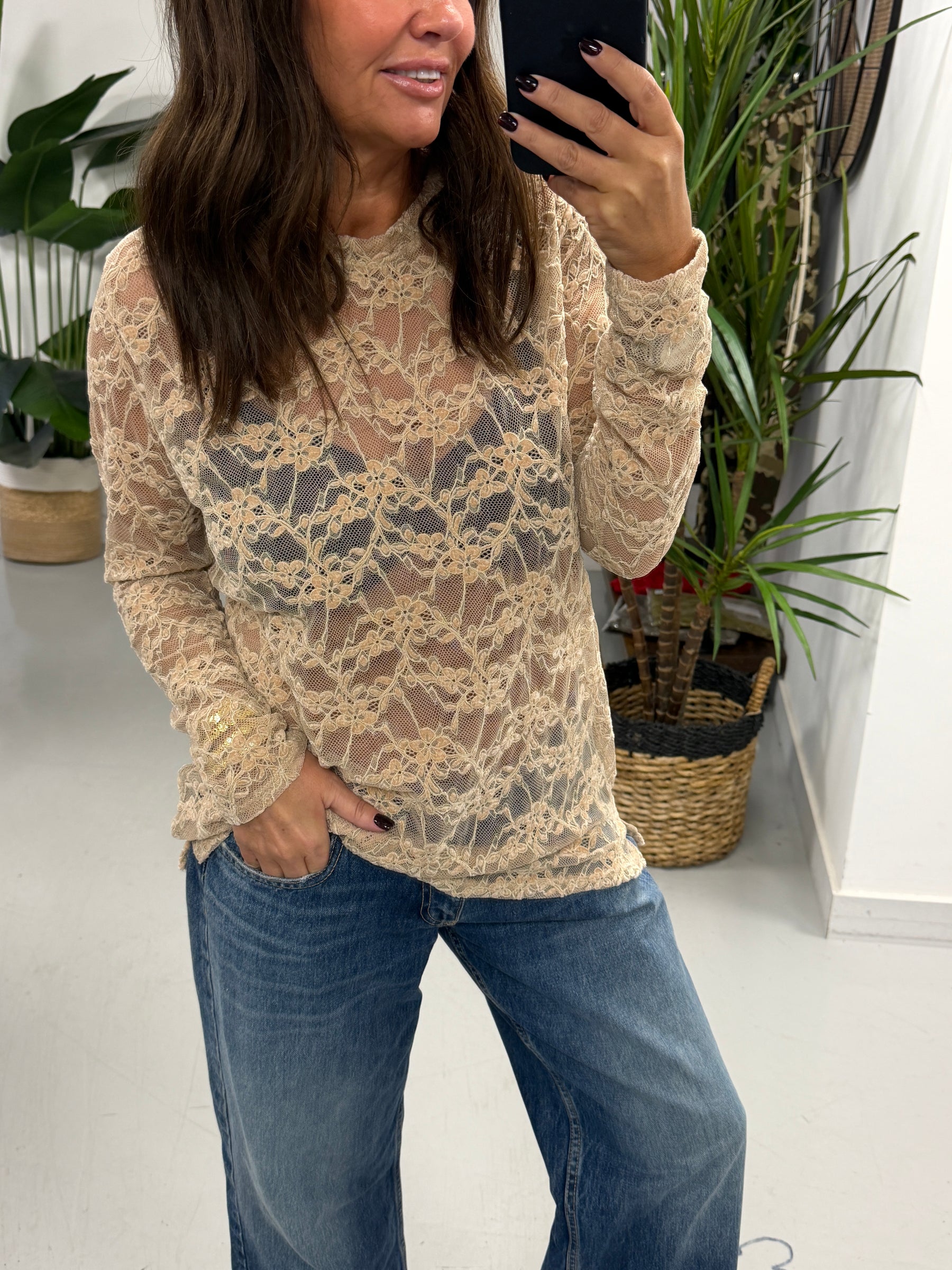 The Luna Lace Mesh - Dark Cream (Size 10-16)