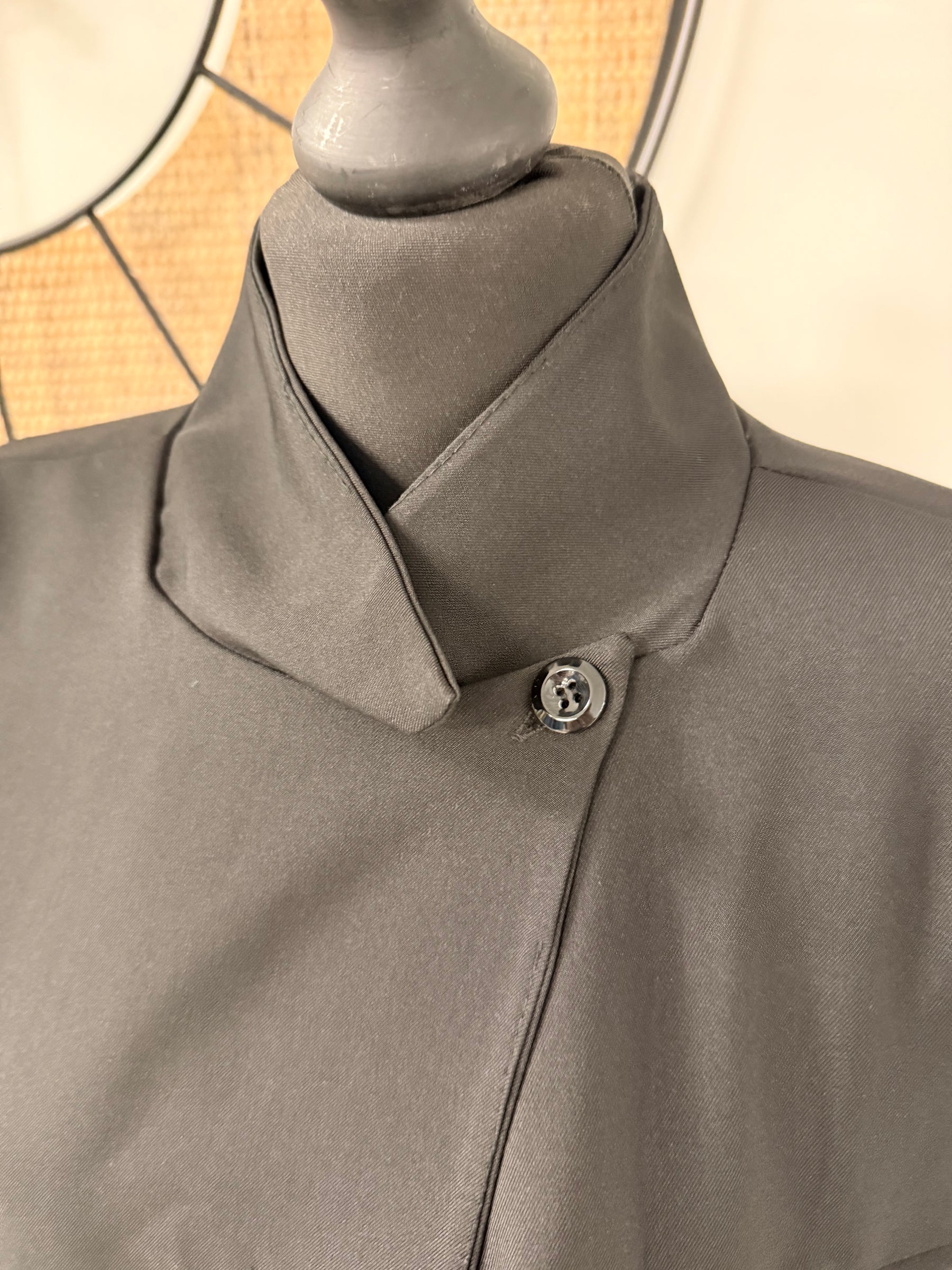 Funnel Neck Blazer - Black