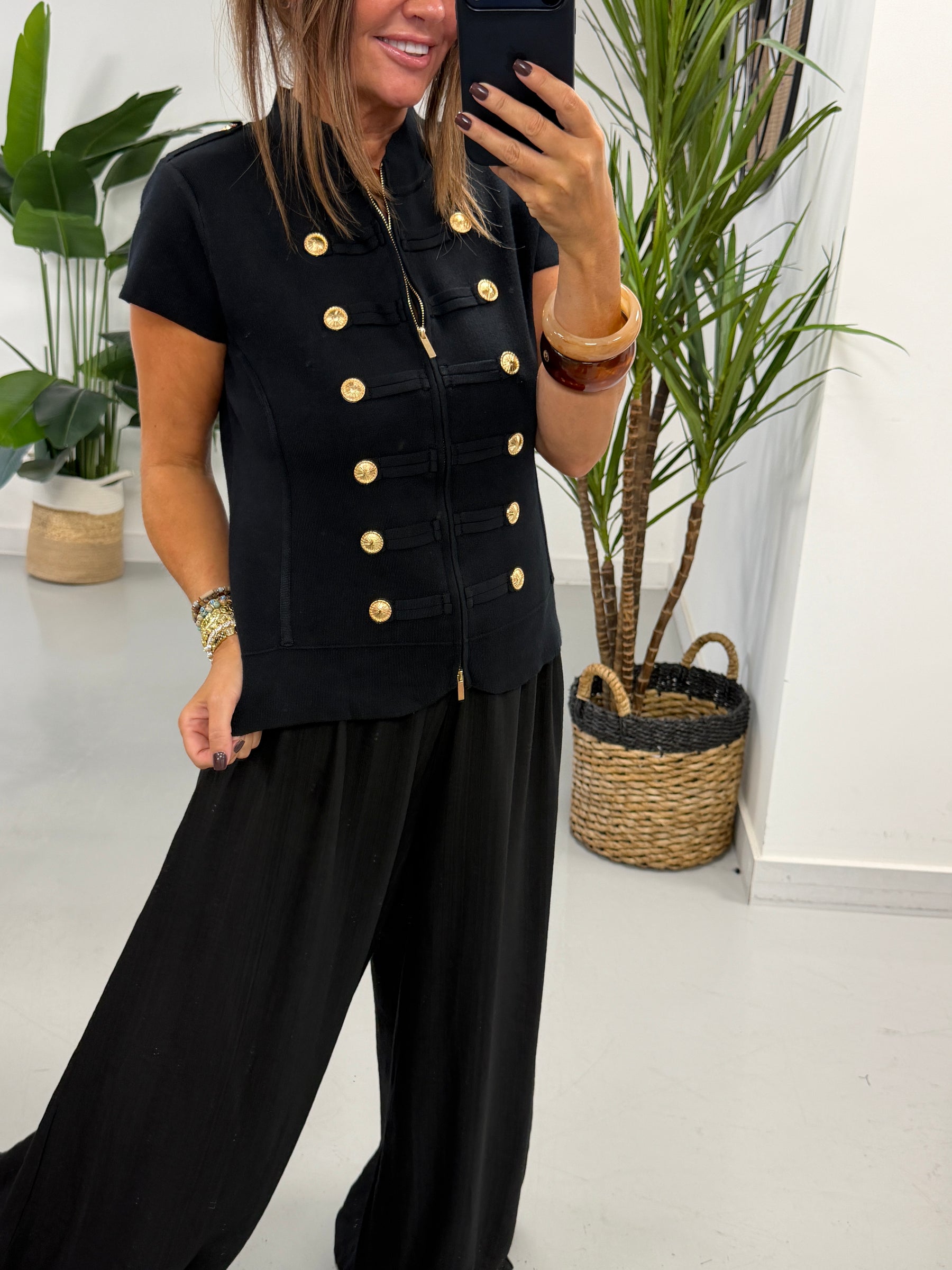 The Balloon Tie Cuff Trousers - Black
