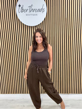Tapered Leg Seam Jogger - Chocolate