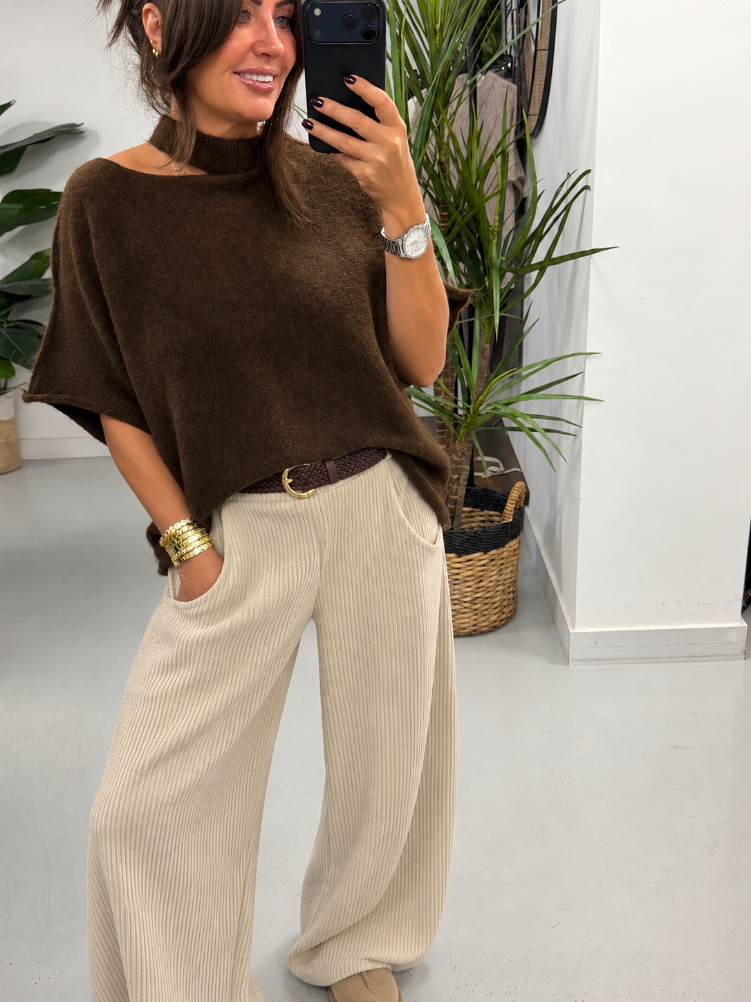 The Cambridge Cord Straight Leg Trousers - Cream  (Size 10-14)