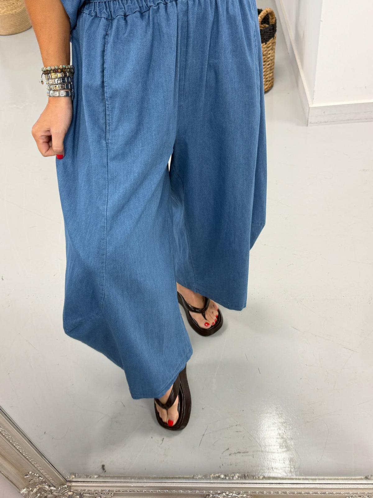 Deniably Denim - Balloon Leg Joggers - Light Denim