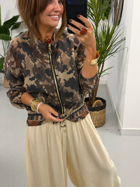 Lightweight Camo Jacket - Chocolate Size 2