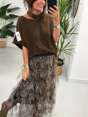 The Seattle Scattered Tulle Skirt - Light Animal (Size 10-18)