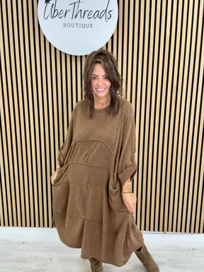 The Slouch Pocket Dress - Chocolate
