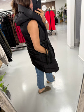 Fly Asymmetrical Hooded Giilet  - Black