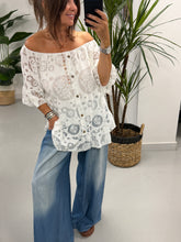 Lacey Button Bardot - White