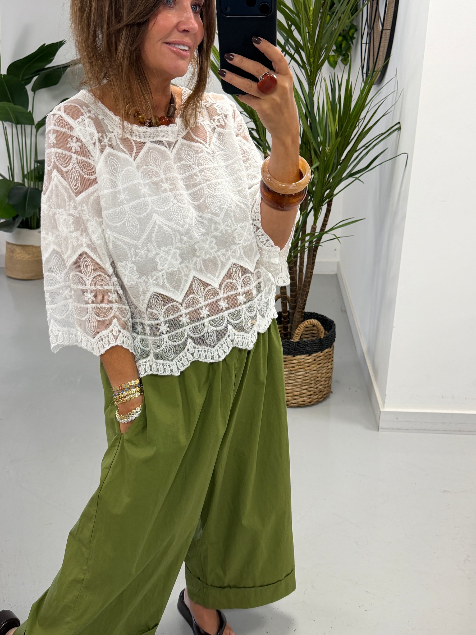 Seville Lace Top - White