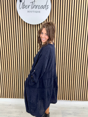 The Slouch Pocket Dress - Navy