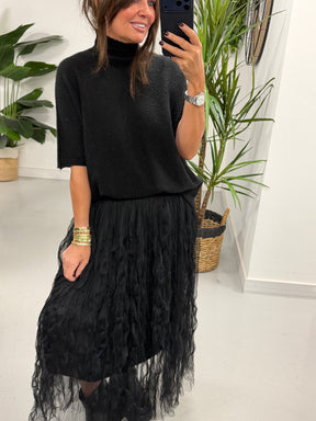 The Liberty Twisty Tulle Skirt - Black (Size 10-18)