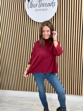 Crop Sleeve Knit - Mulberry