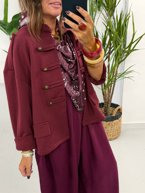 Zeta Otto Military Jacket - Wine