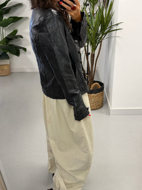 Fitted Soft Touch Military Jacket - Black (Size 12-16)