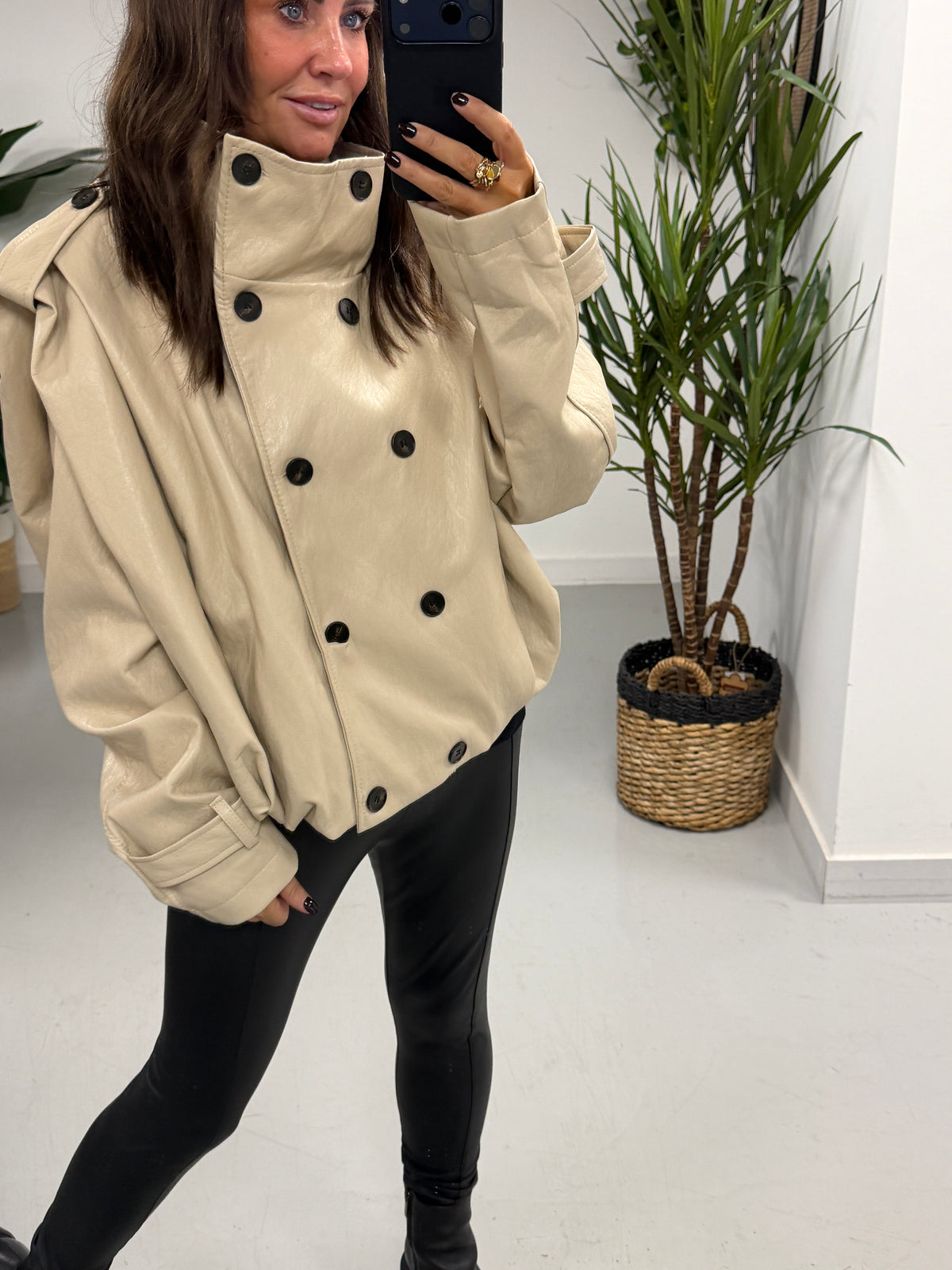 The Braxton PU Jacket - Cream (Size 10-16) PRE ORDER