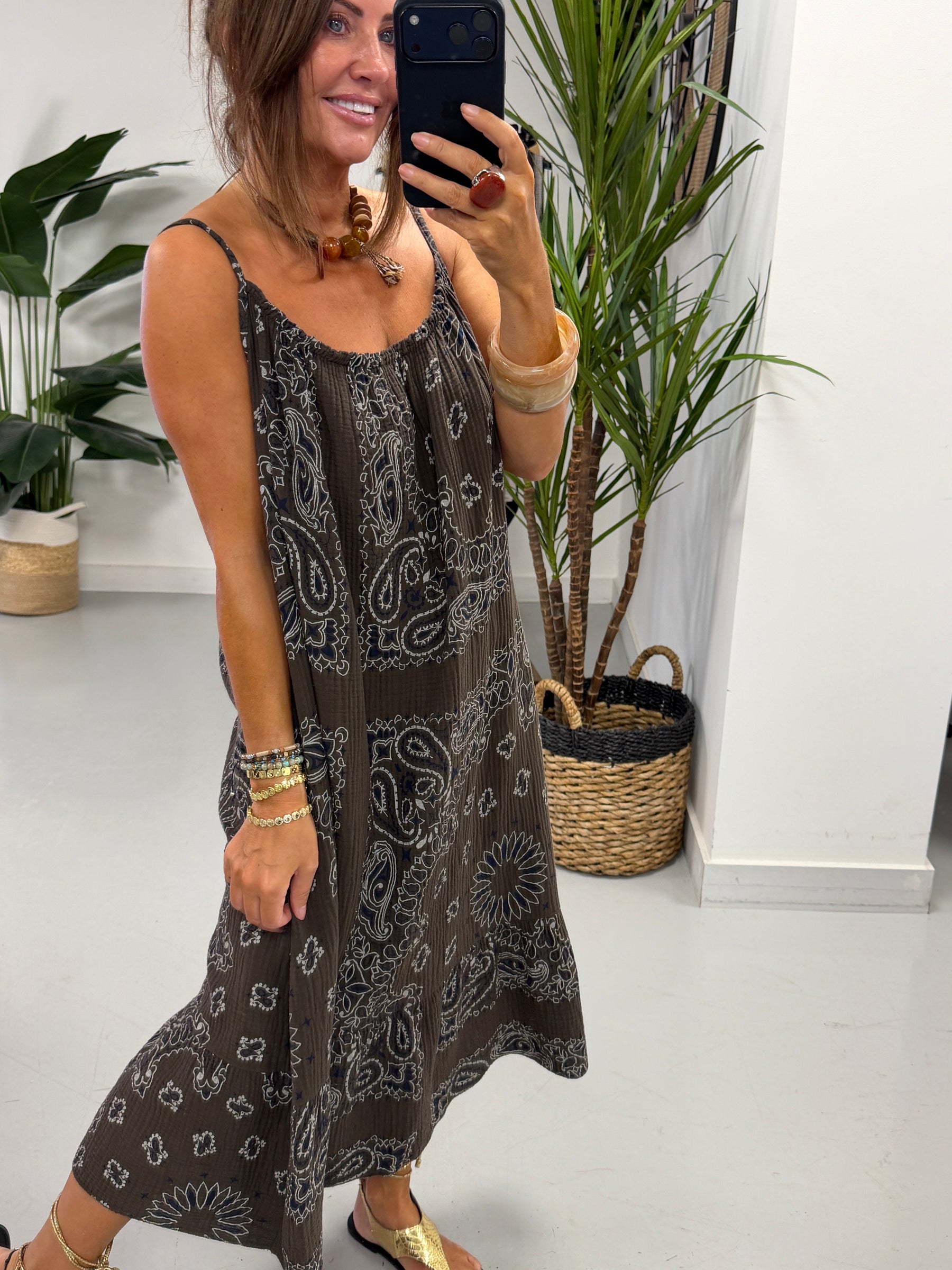Valencia Bandana Slouch Dress - Chocolate