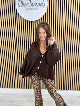 The Portia V Neck Cardigan - Chocolate