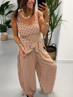 Summer Check Two Piece - Apricot