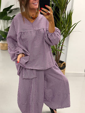 The Vichy Gingham Tunic - Purple
