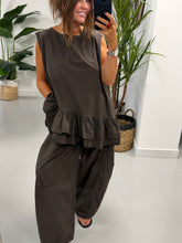 The LuLu Asymmetric Frill Tunic - Chocolate