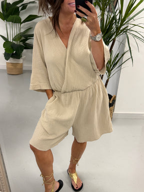 The Valencia Playsuit - Cream
